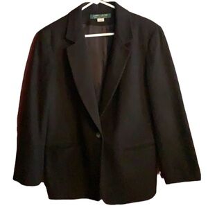Vintage Wool & Cashmere Blend Black Blazer Size Medium